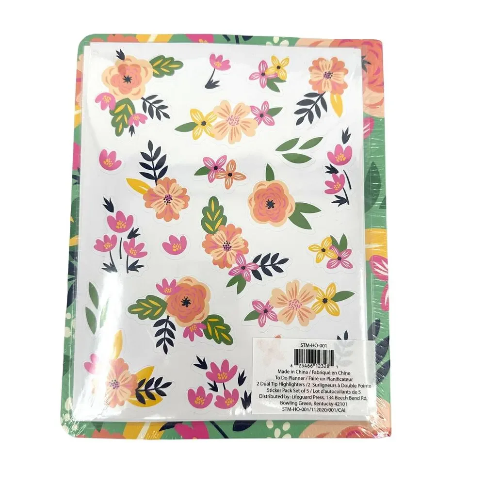Steel Mill and Co Floral Daily To Do Planner Sticker Dual Tip Highlighter Bundle